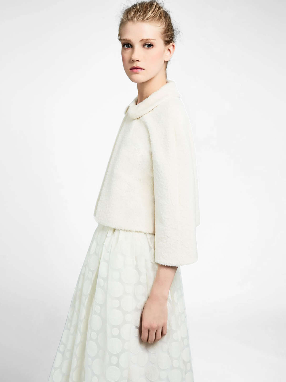 Alpaca and wool bolero - ivory - Max Mara - 3