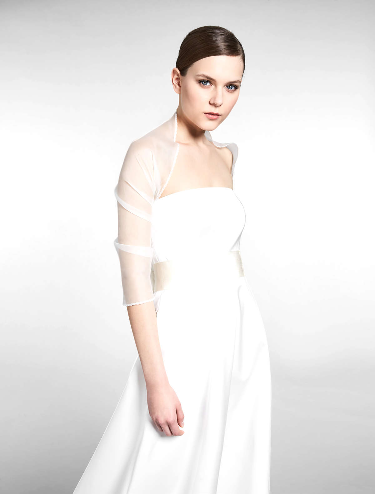 Silk organza shrug - white - Max Mara - 2