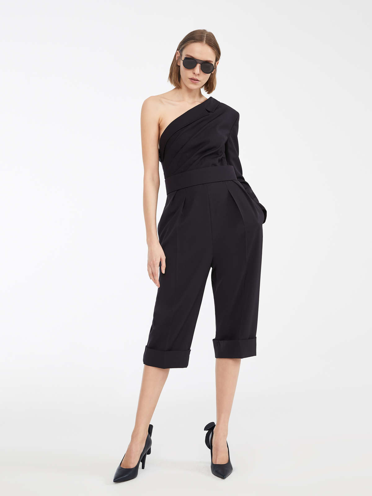 max mara one shoulder jumpsuit