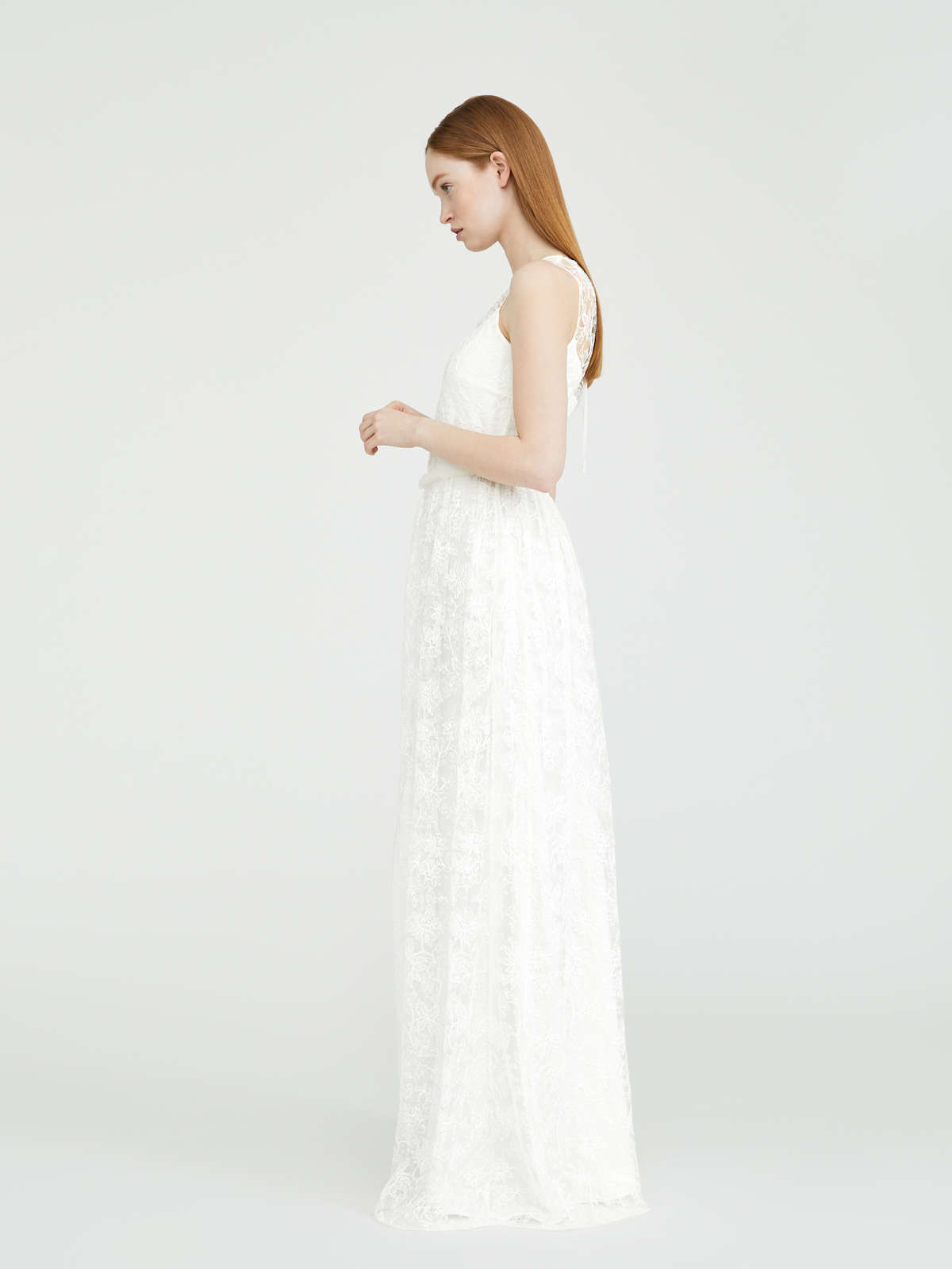 Embroidered tulle dress - white - Max Mara - 3