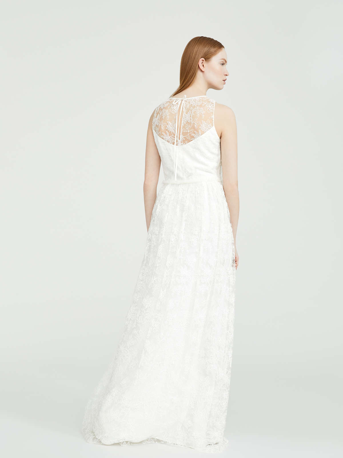 Embroidered tulle dress - white - Max Mara - 4
