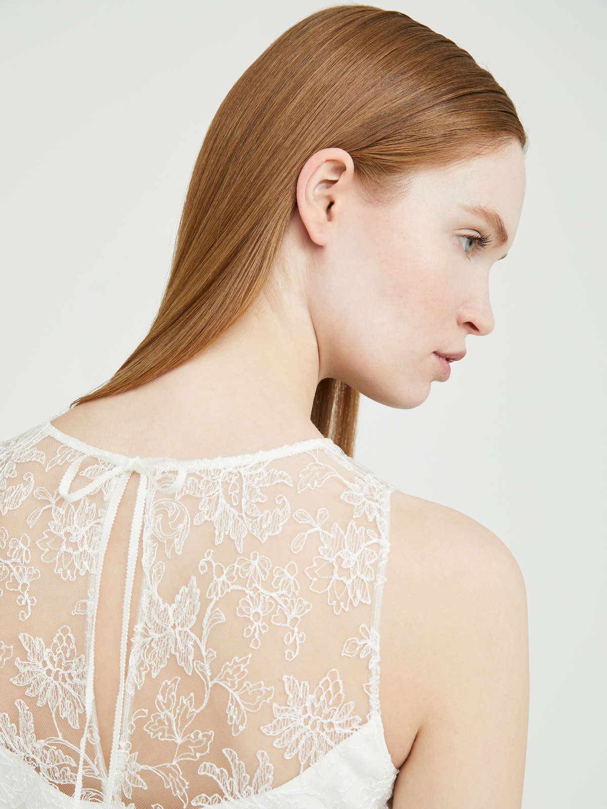 Embroidered tulle dress - white - Max Mara - 5