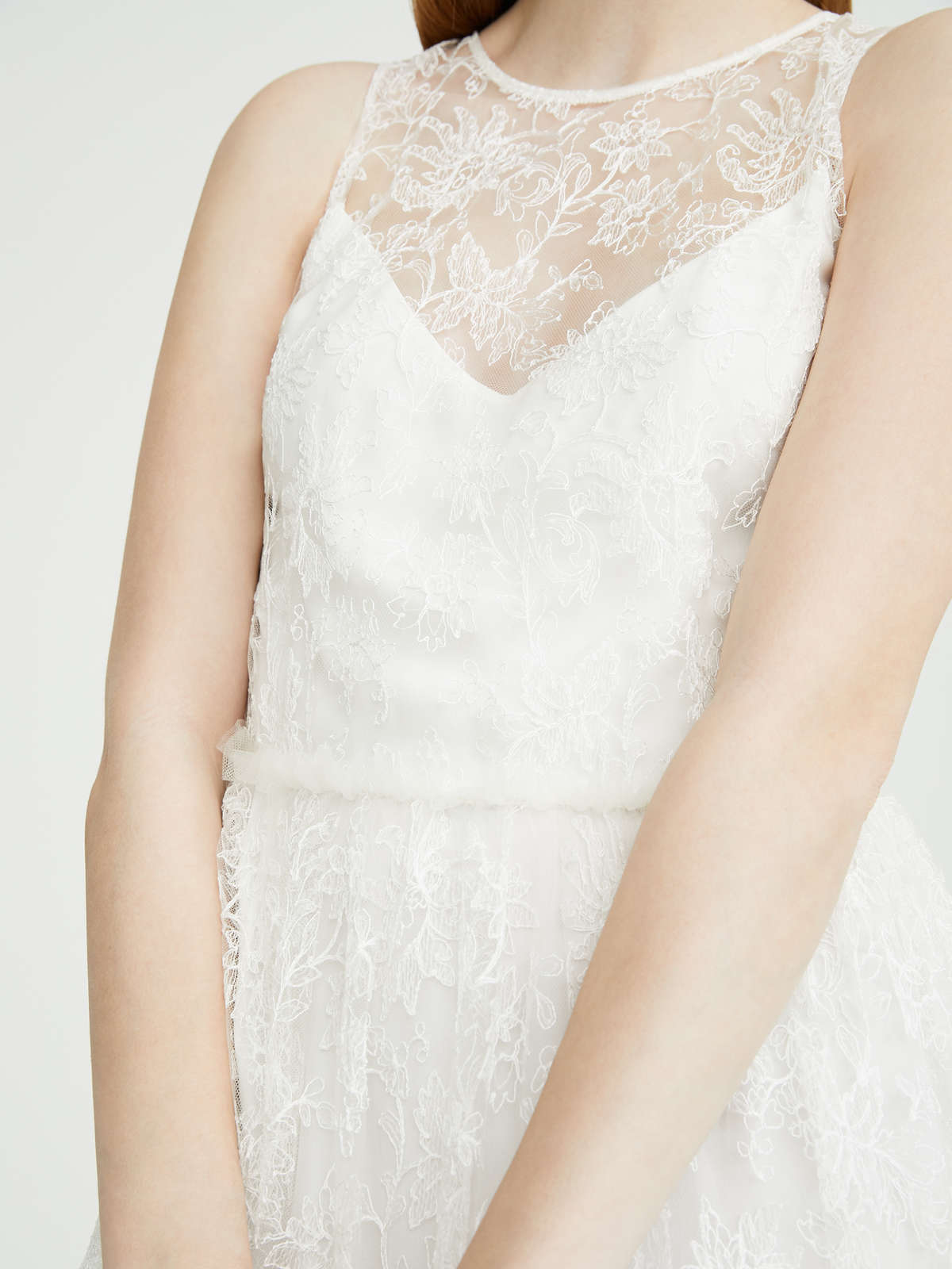 Embroidered tulle dress - white - Max Mara - 6