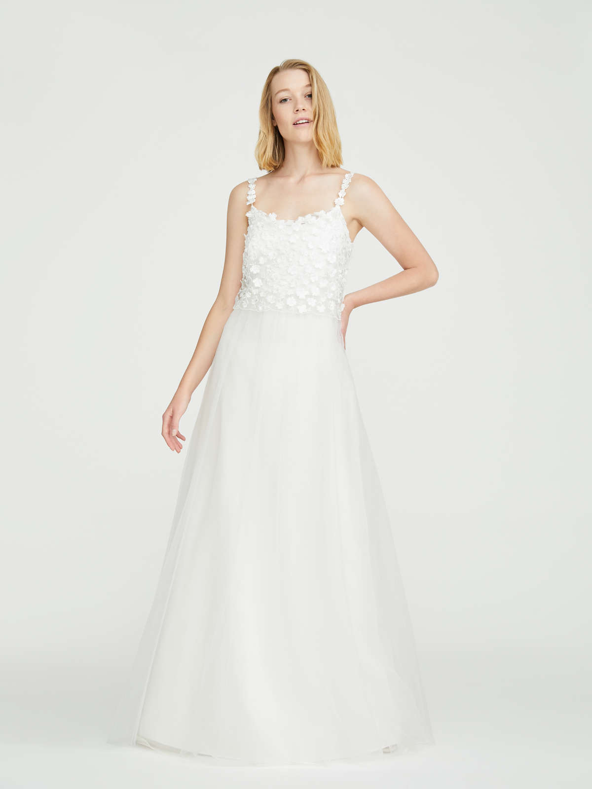 Embroidered tulle dress - white - Max Mara - 2