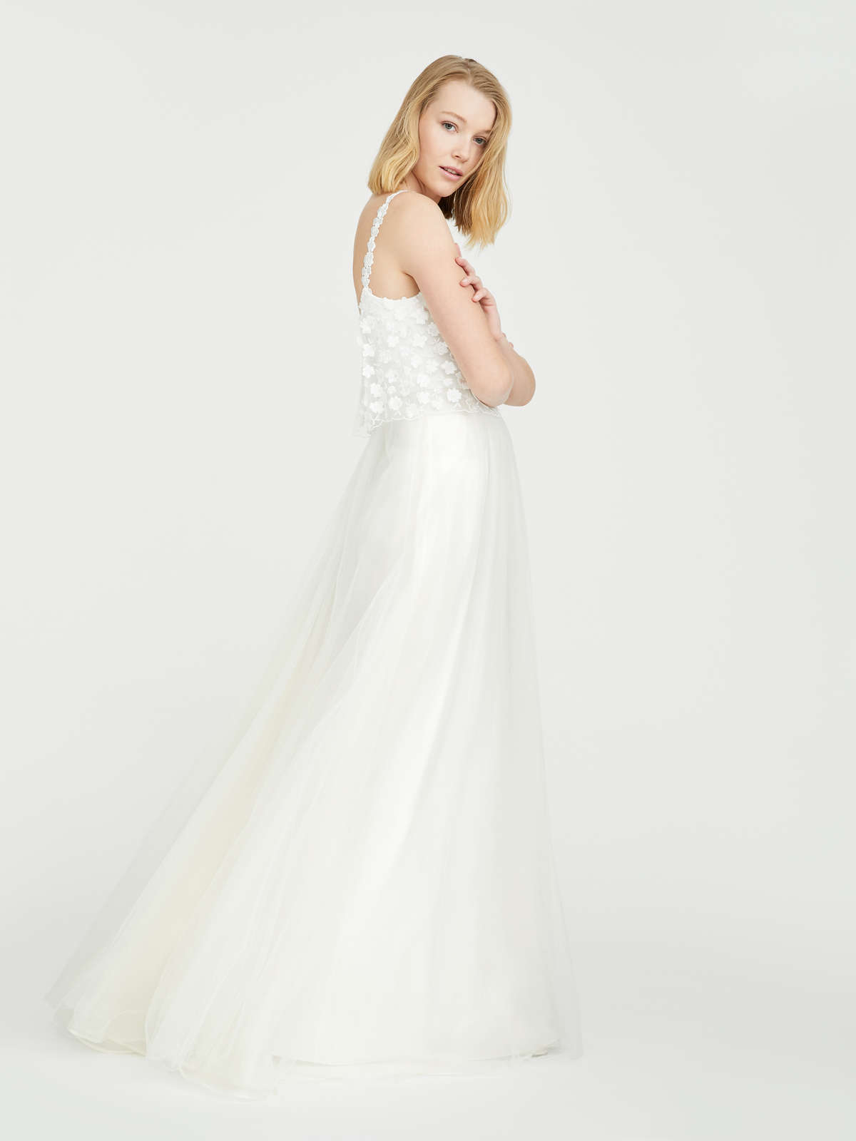 Embroidered tulle dress - white - Max Mara - 3
