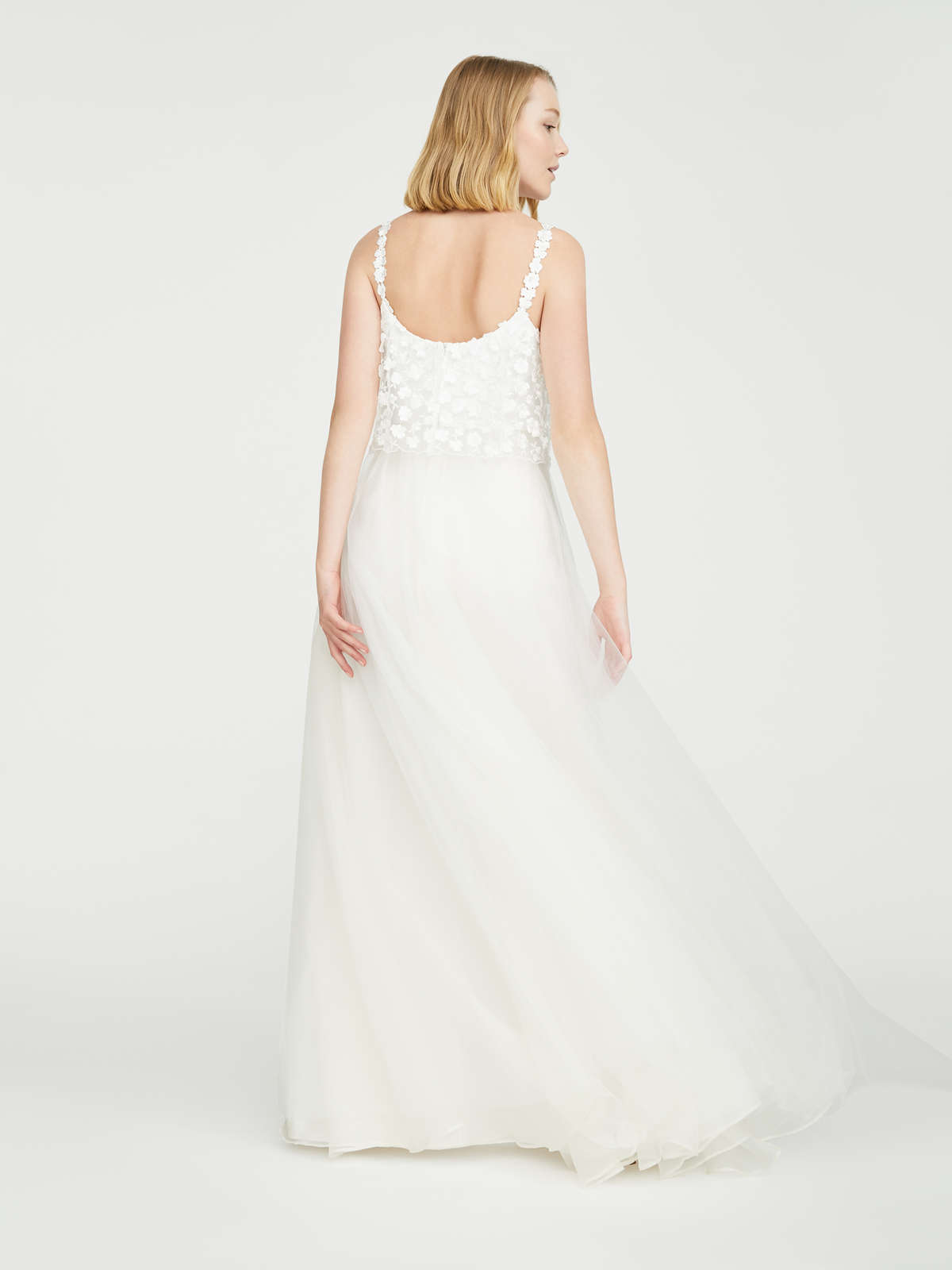 Embroidered tulle dress - white - Max Mara - 4
