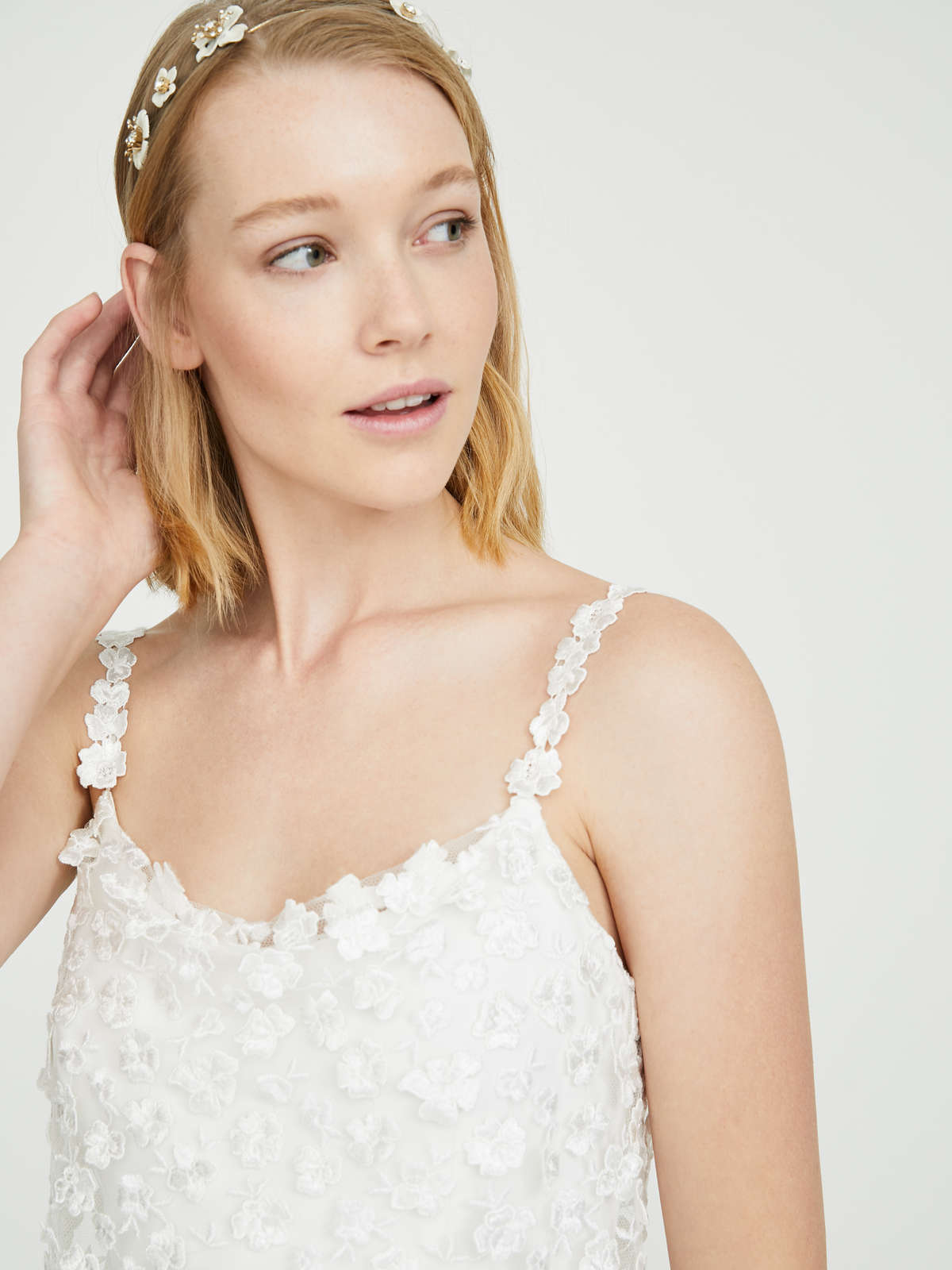 Embroidered tulle dress - white - Max Mara - 5