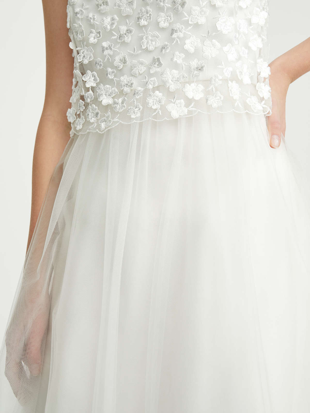Embroidered tulle dress - white - Max Mara - 6