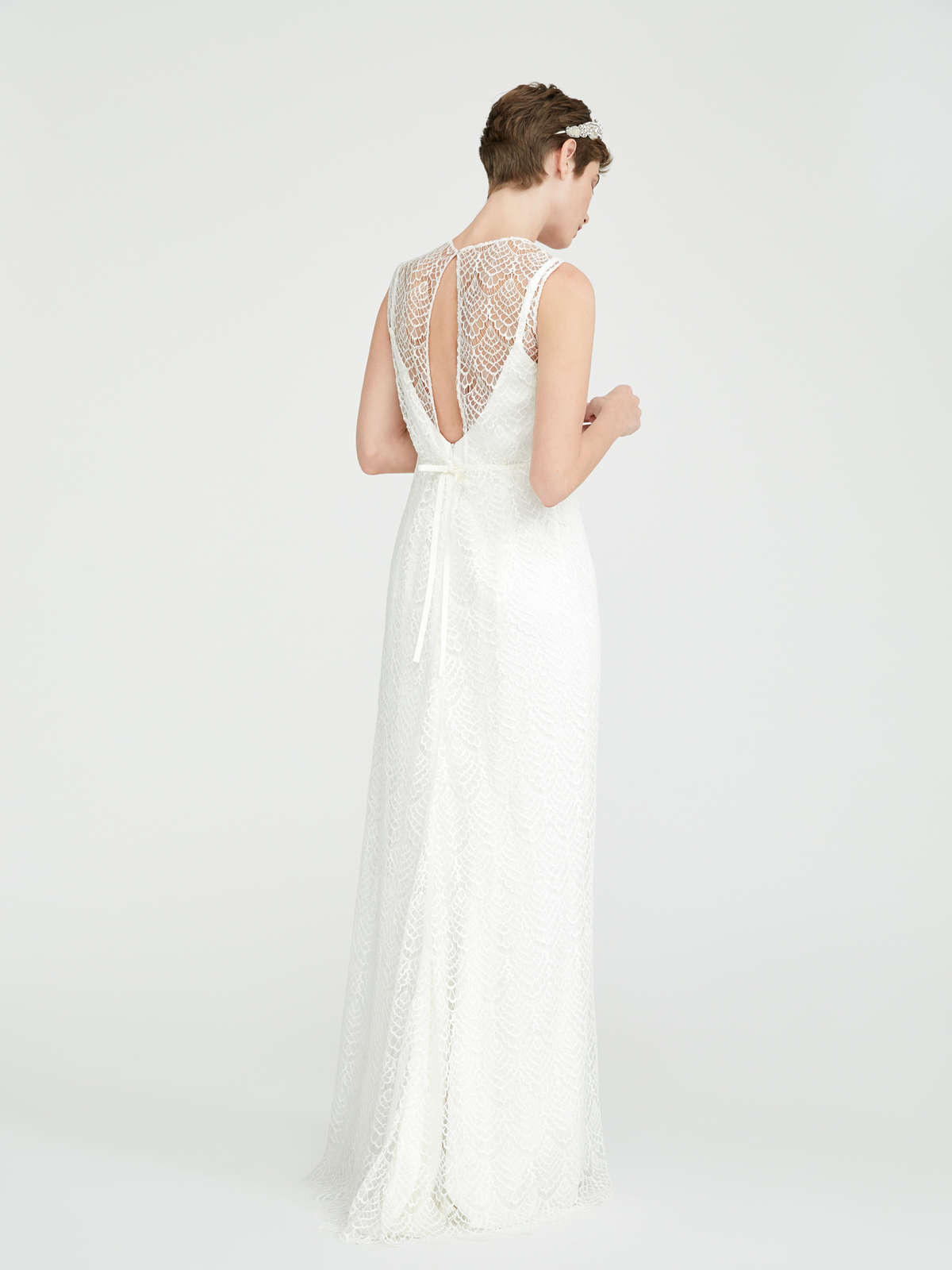Embellished lace dress - white - Max Mara - 4
