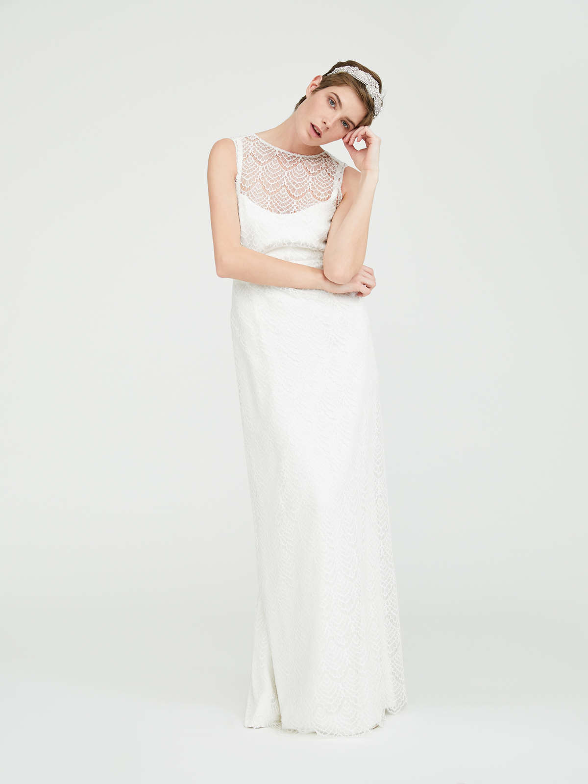Embellished lace dress - white - Max Mara