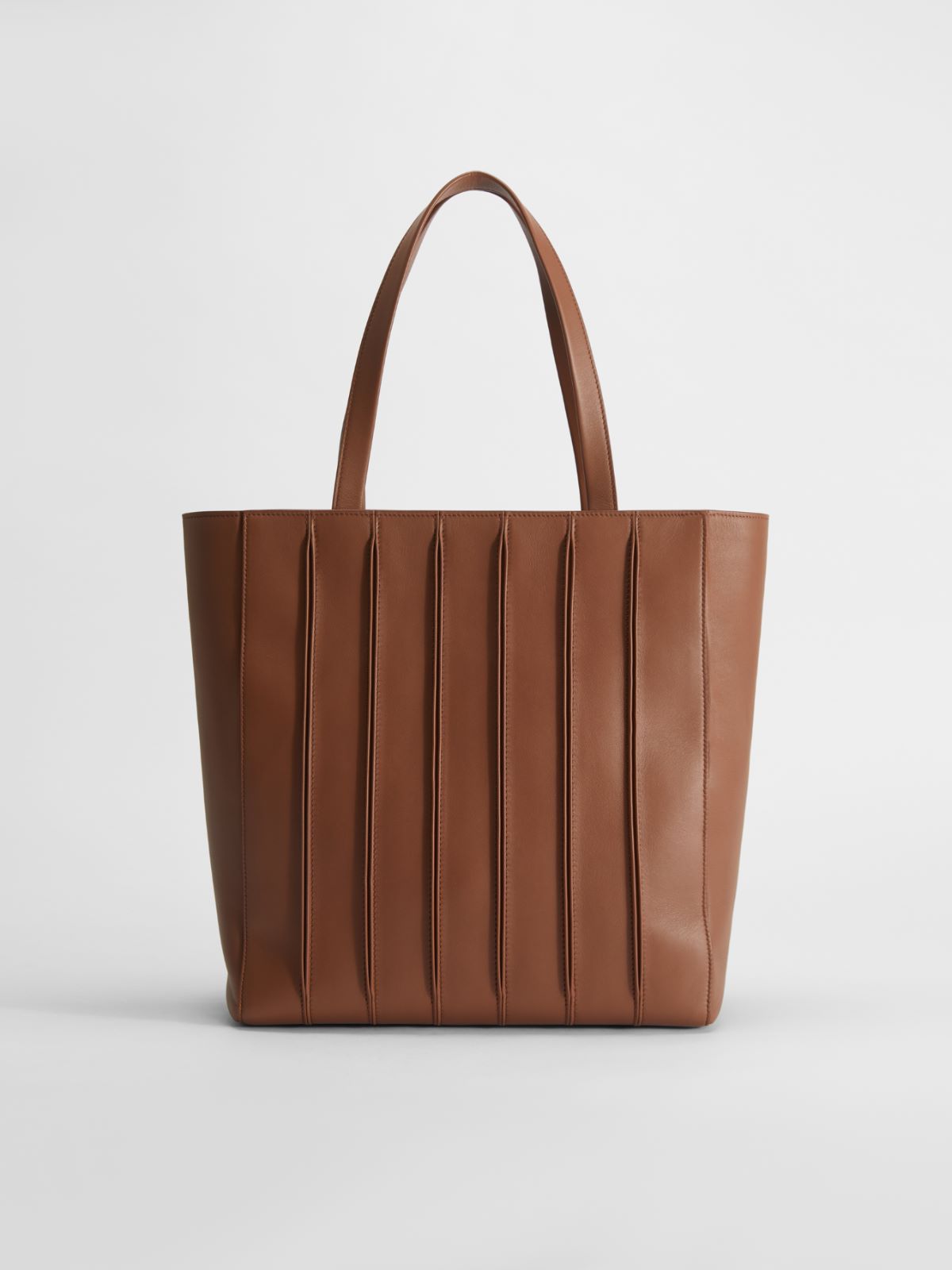 Shopping bag in leather - TOBACCO - Max Mara