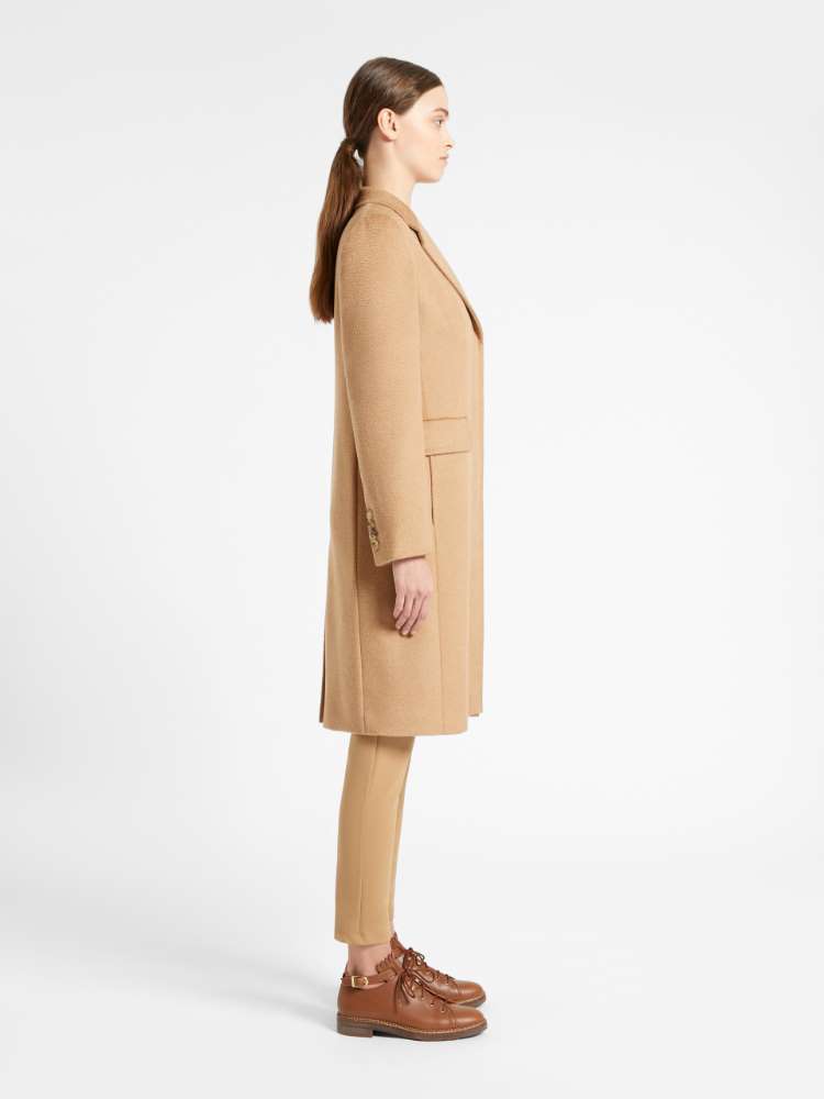 camel three quarter coat