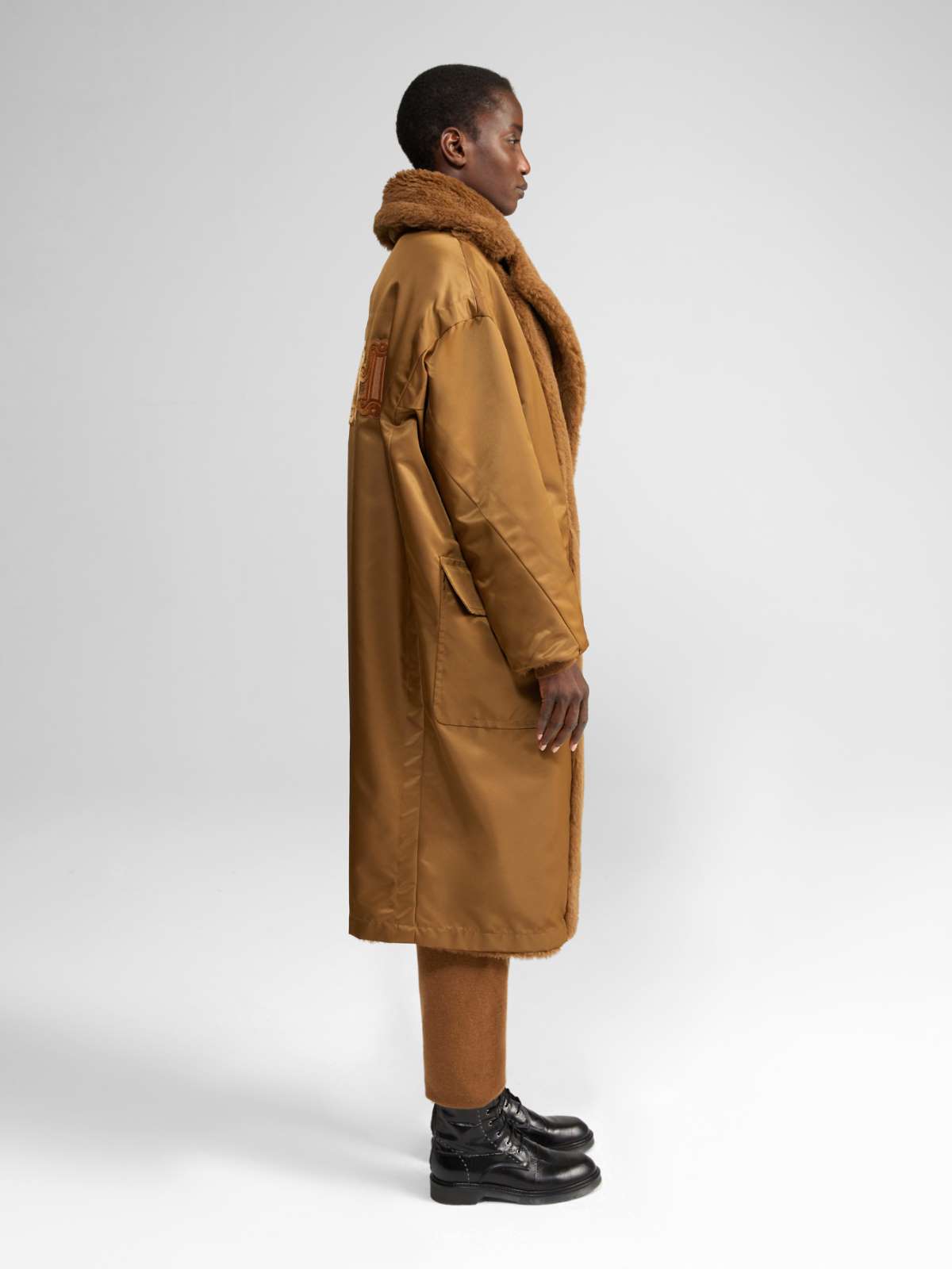 Reversible Teddy Bear Icon Coat - TOBACCO - Max Mara - 3