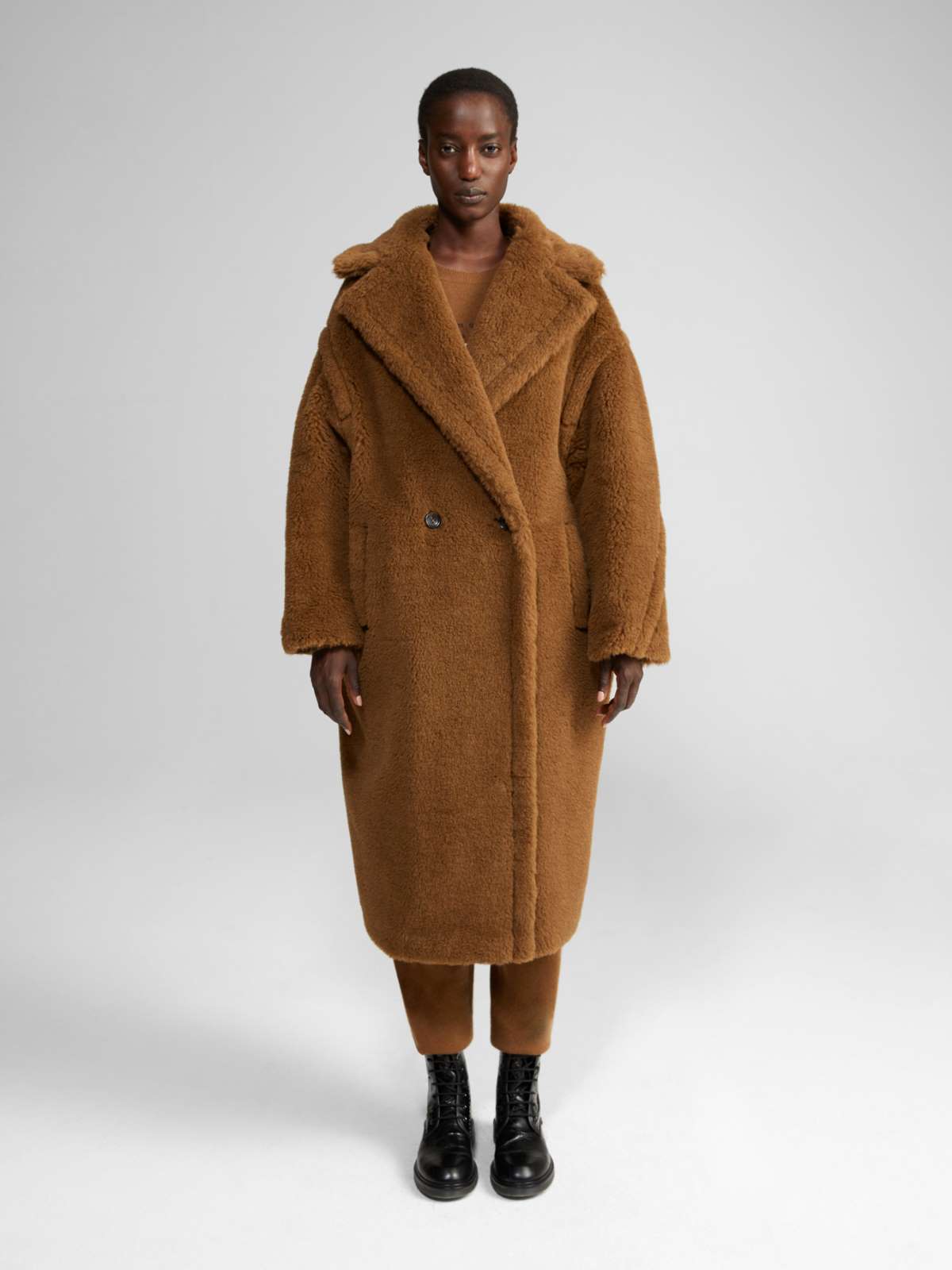 Reversible Teddy Bear Icon Coat - TOBACCO - Max Mara - 6