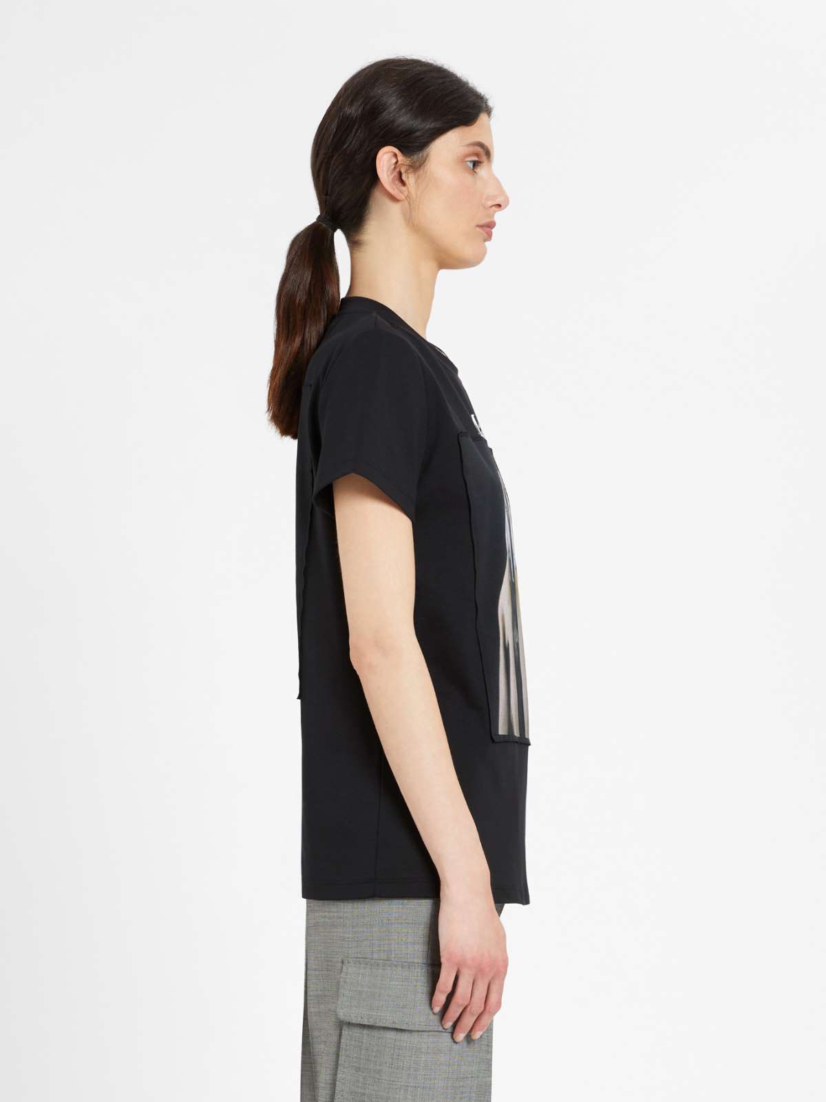 Cotton T-shirt - BLACK - Max Mara - 3