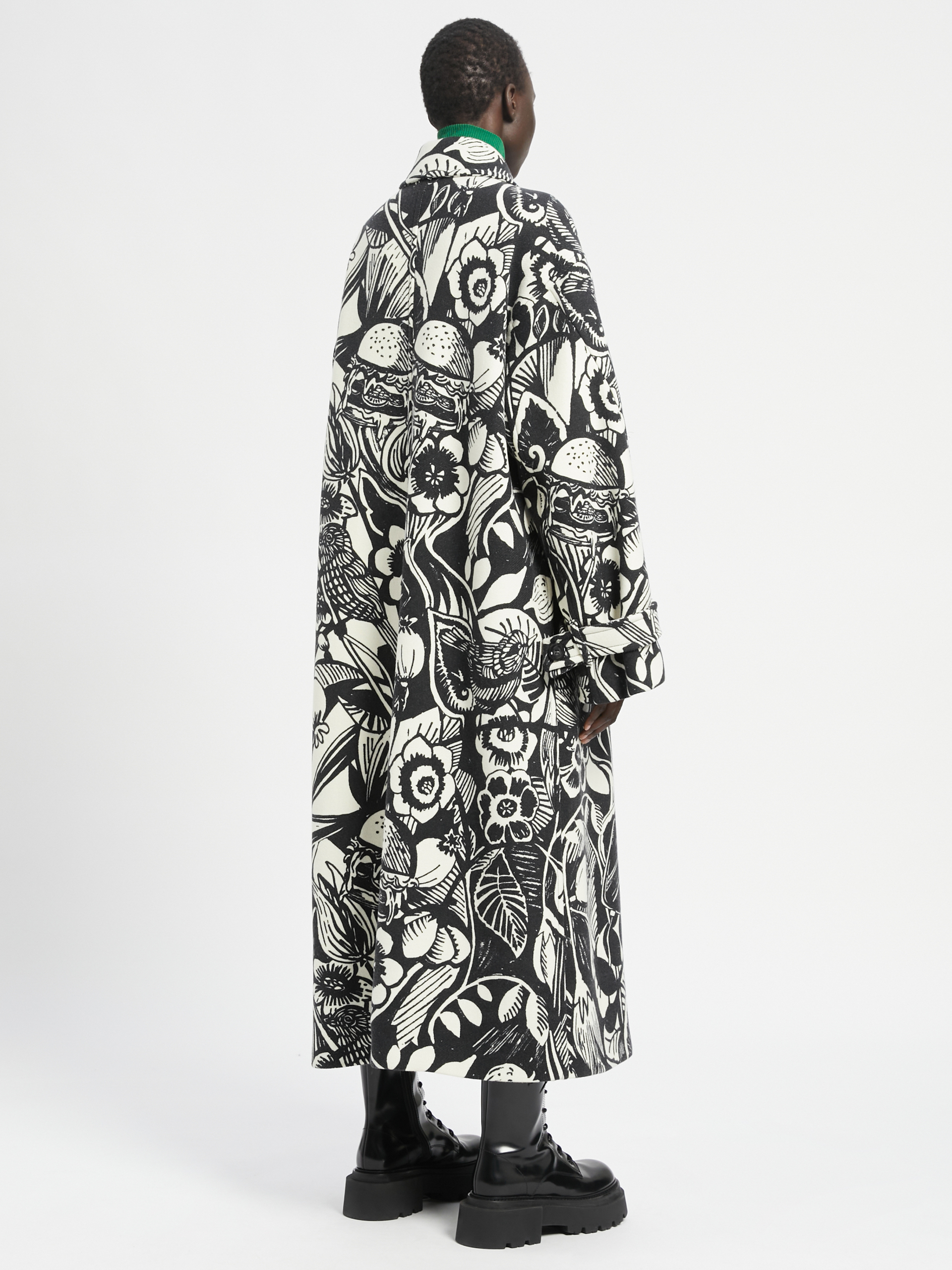 floral wool coat