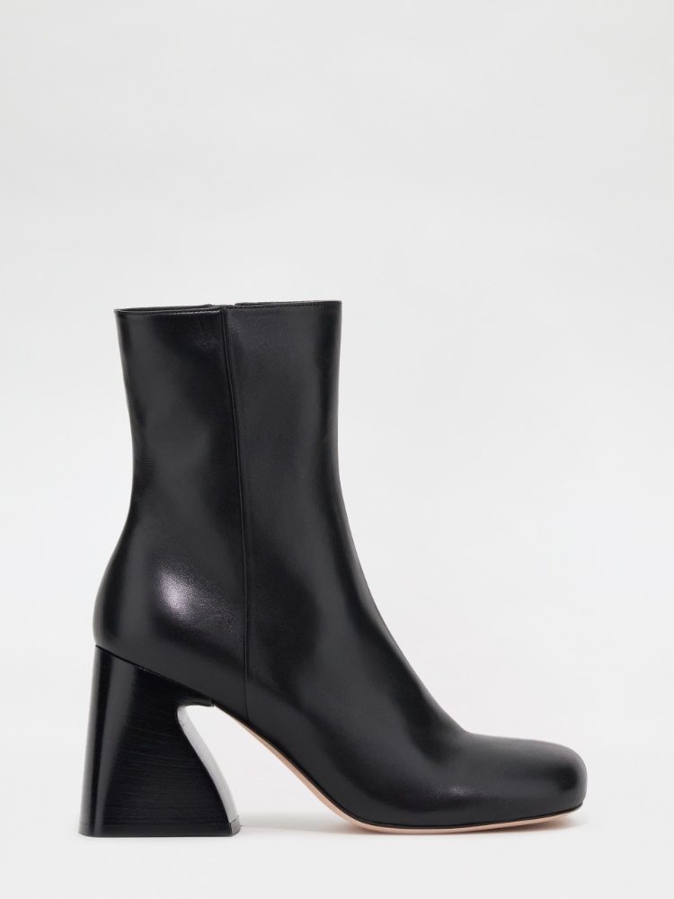 black leather pixie boots