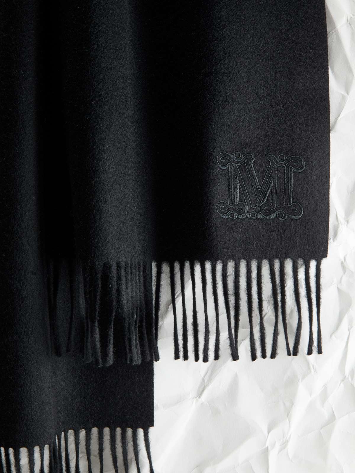 Cashmere scarf - BLACK - Max Mara