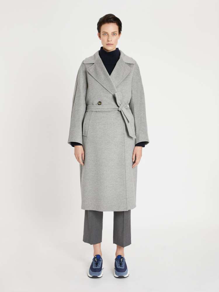 pale grey wool coat