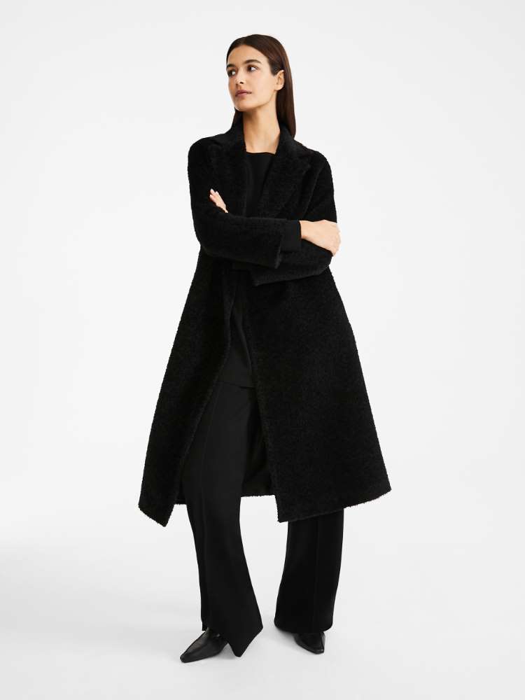 black wooly coat