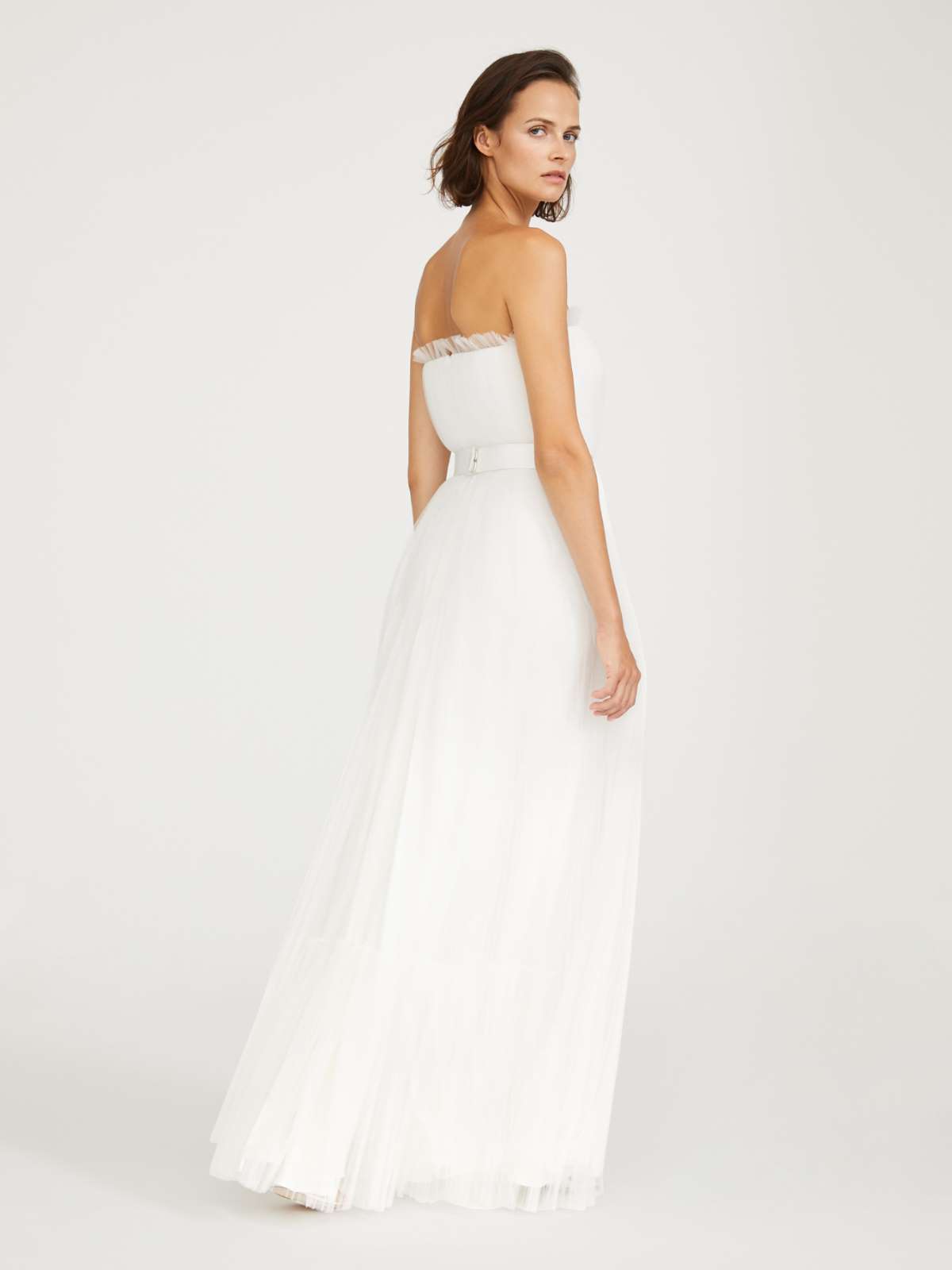Pleated tulle dress - WHITE - Max Mara - 4
