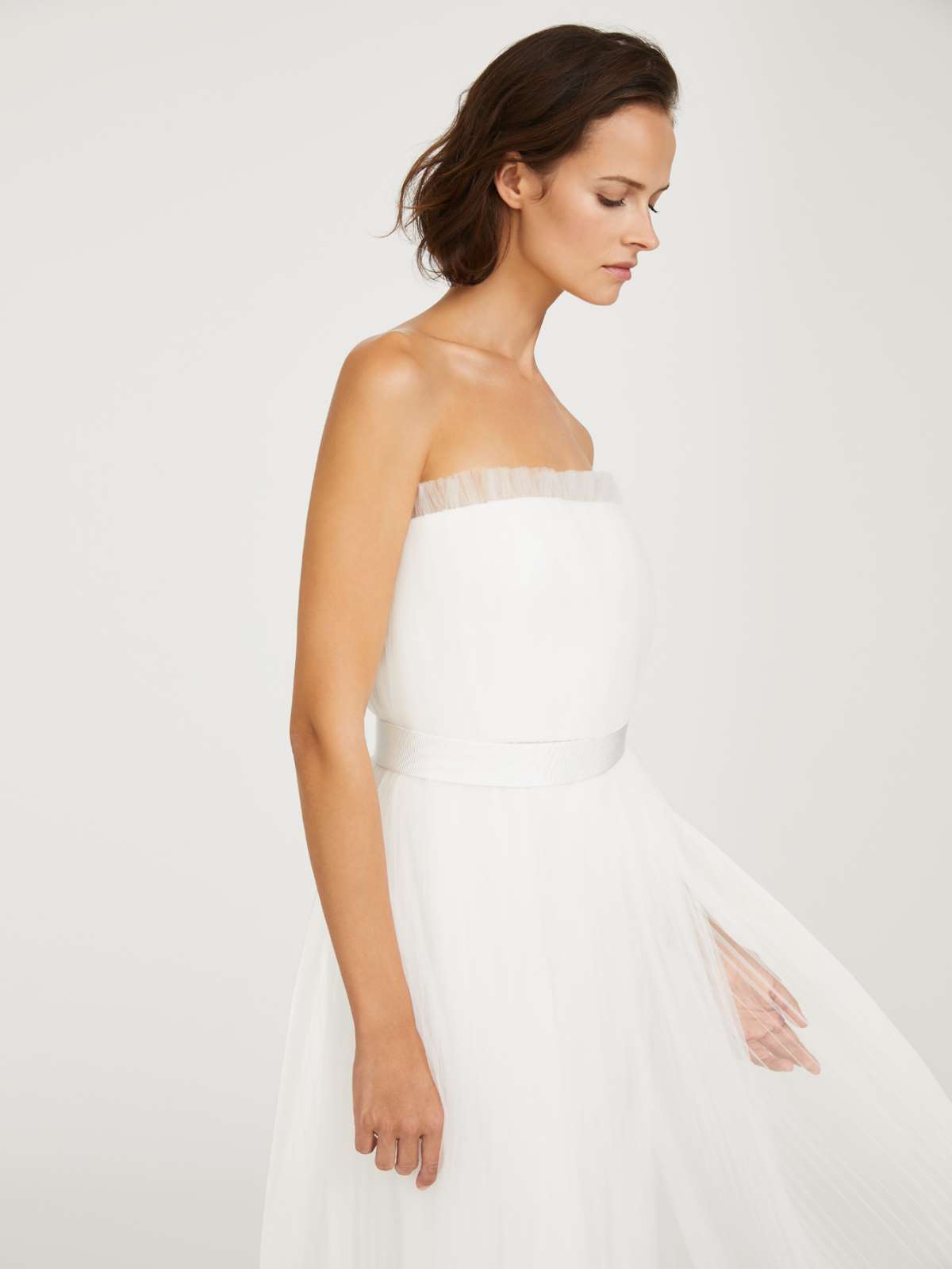 Pleated tulle dress - WHITE - Max Mara - 5
