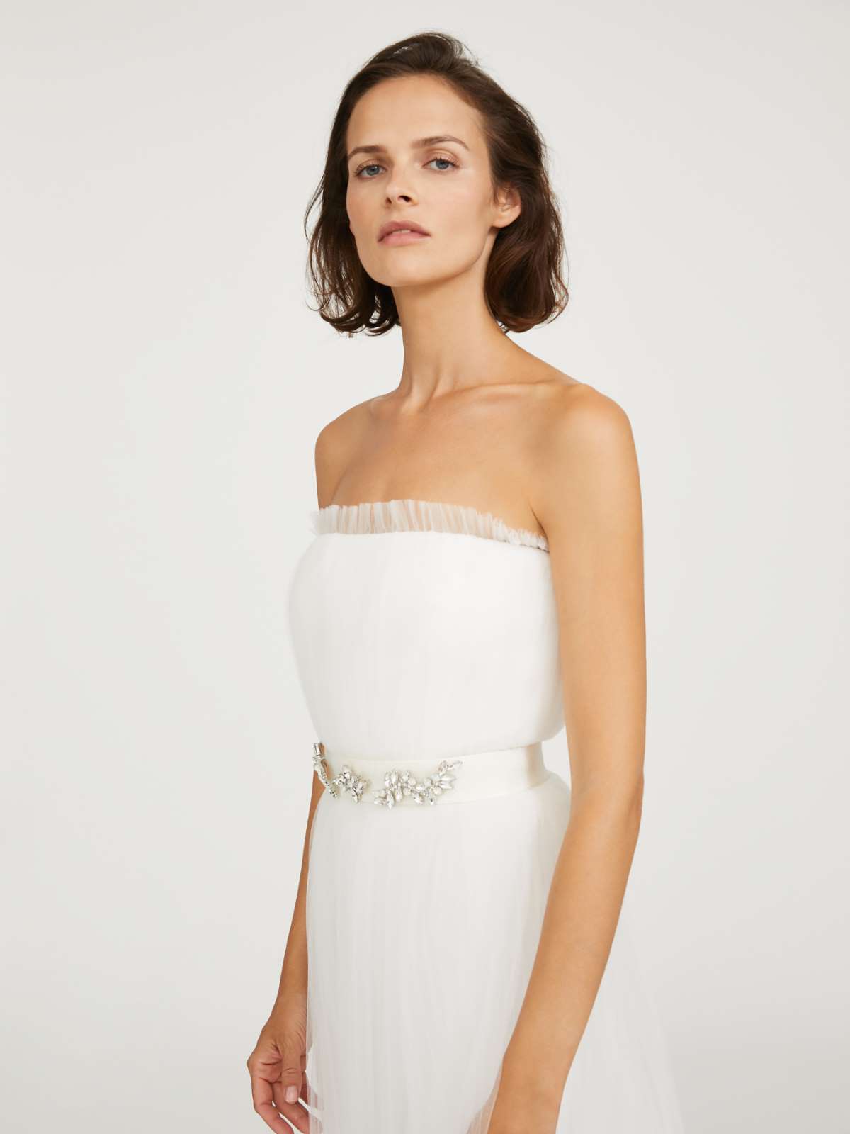 Pleated tulle dress - WHITE - Max Mara - 6