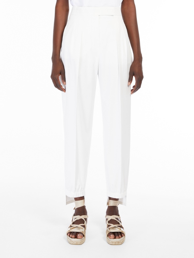 Cotton twill trousers, silk - \