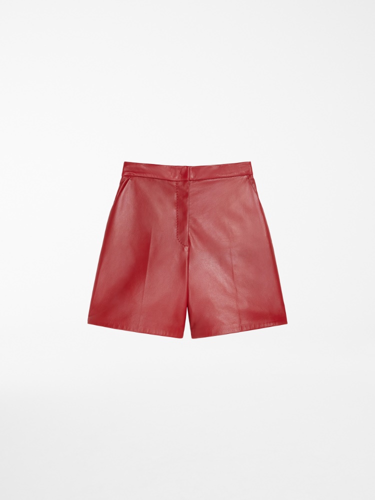Nappa leather shorts, red - \