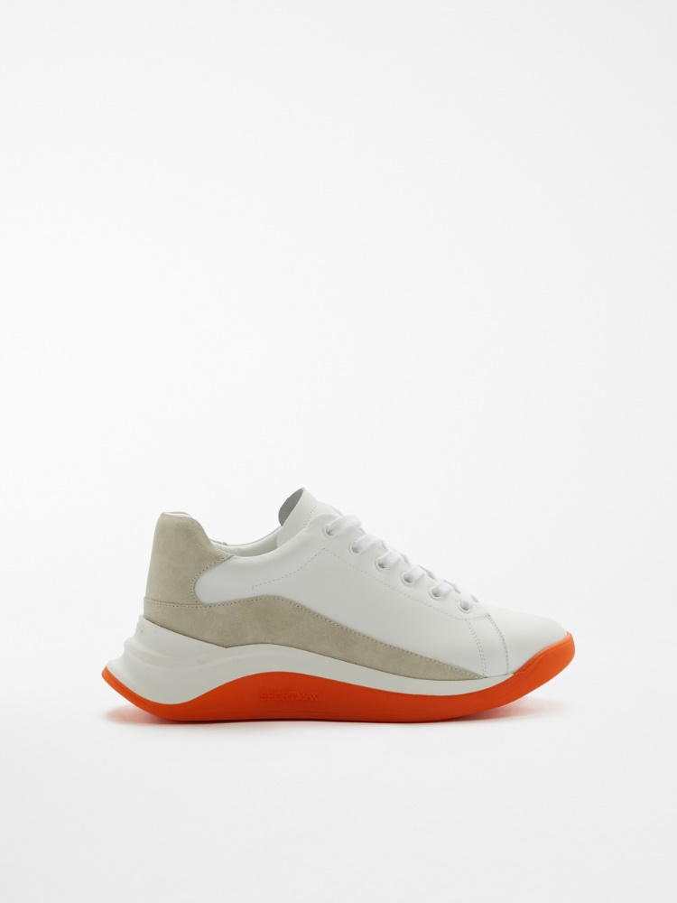 Calfskin sneakers, orange - \