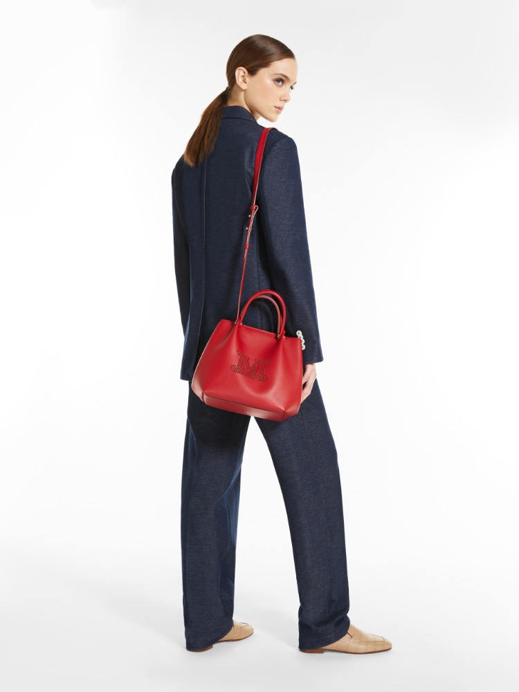 Borsa in pelle, rosso - \