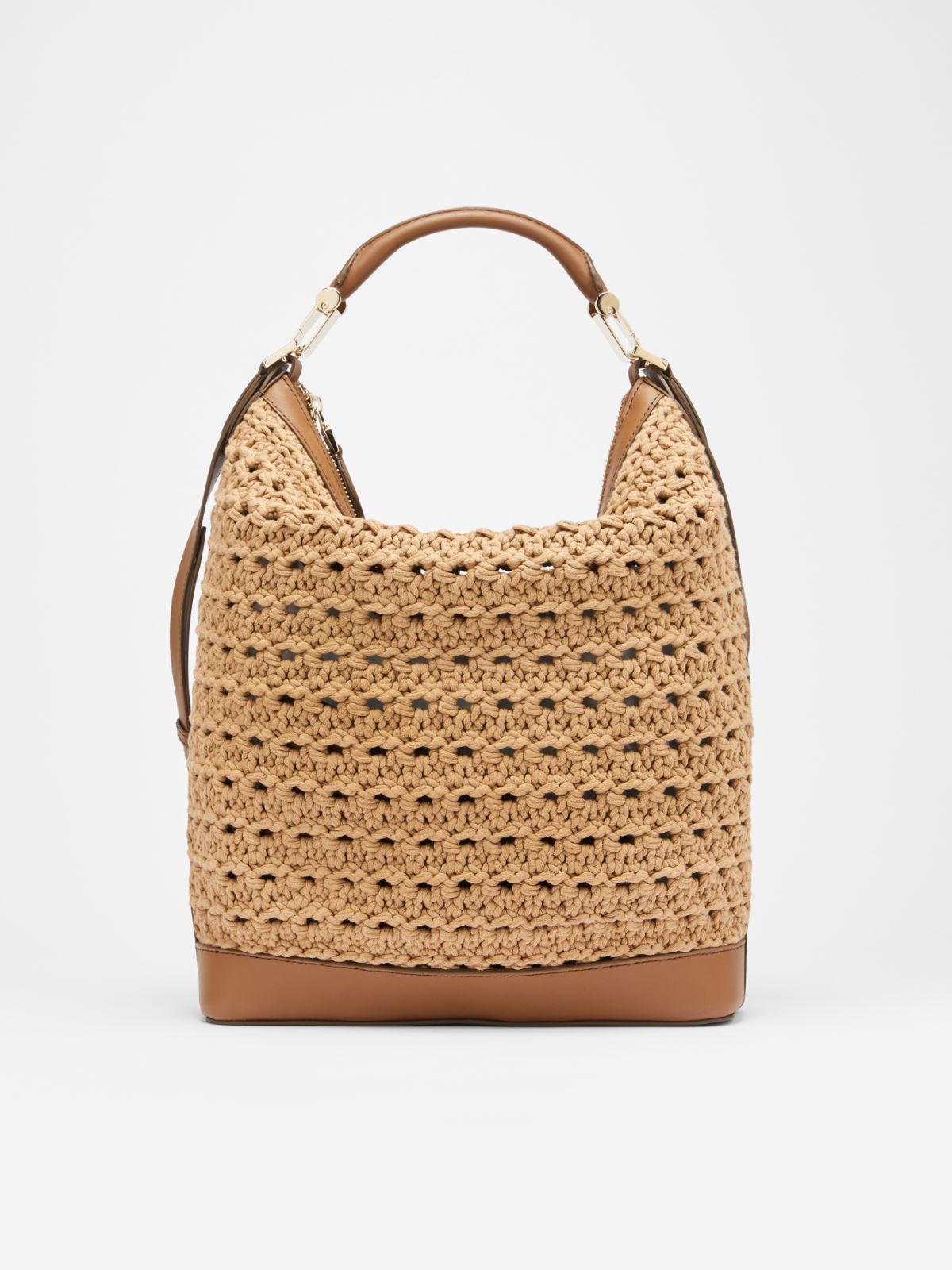 Crocheted hobo bag - BROWN - Max Mara
