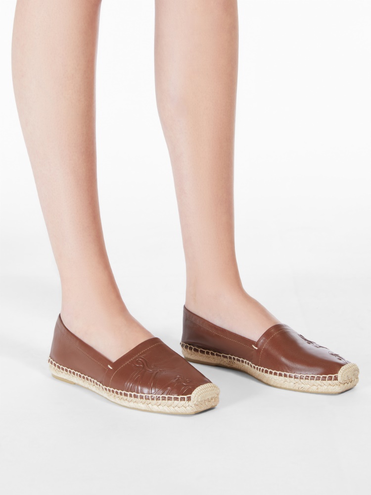 leather slip on espadrilles