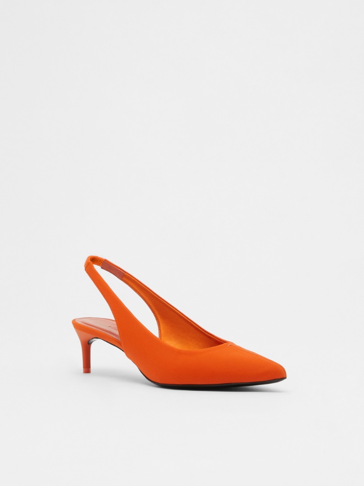 orange slingbacks
