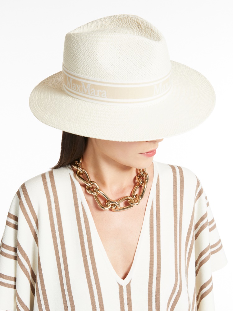 Cappello in paglia, bianco - \
