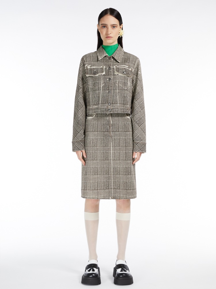 Stretch gabardine skirt - ECRU - Max Mara