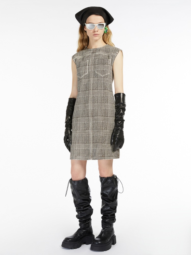 Sleeveless gabardine dress - ECRU - Max Mara