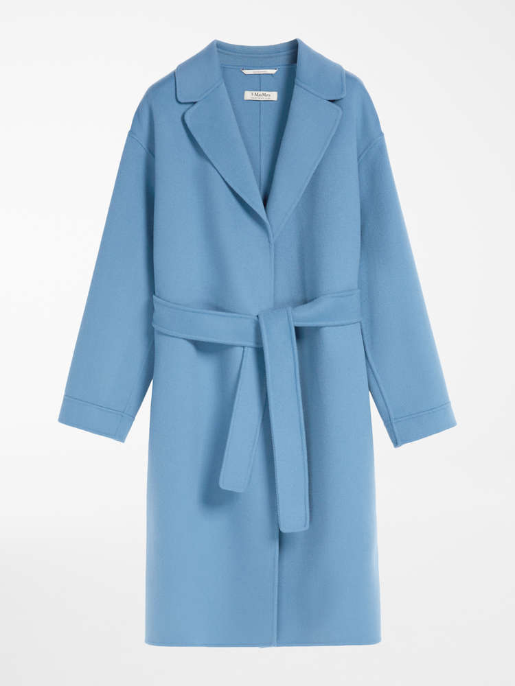 light blue long wool coat