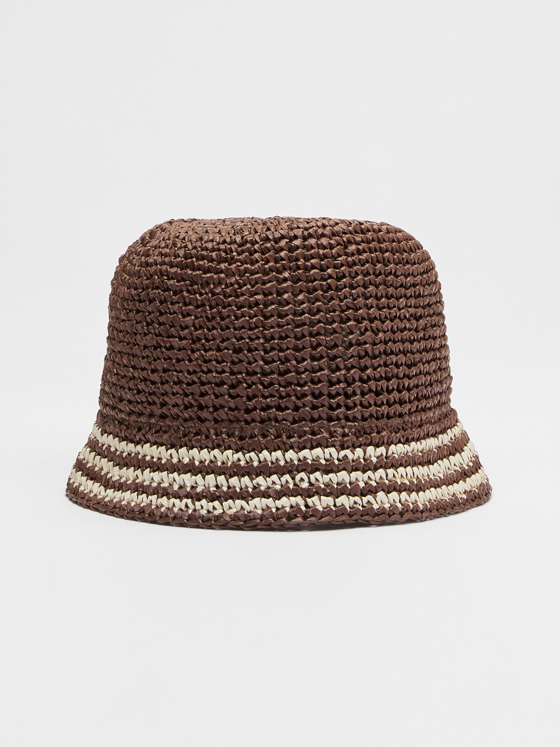 Raffia hat, dark brown - \