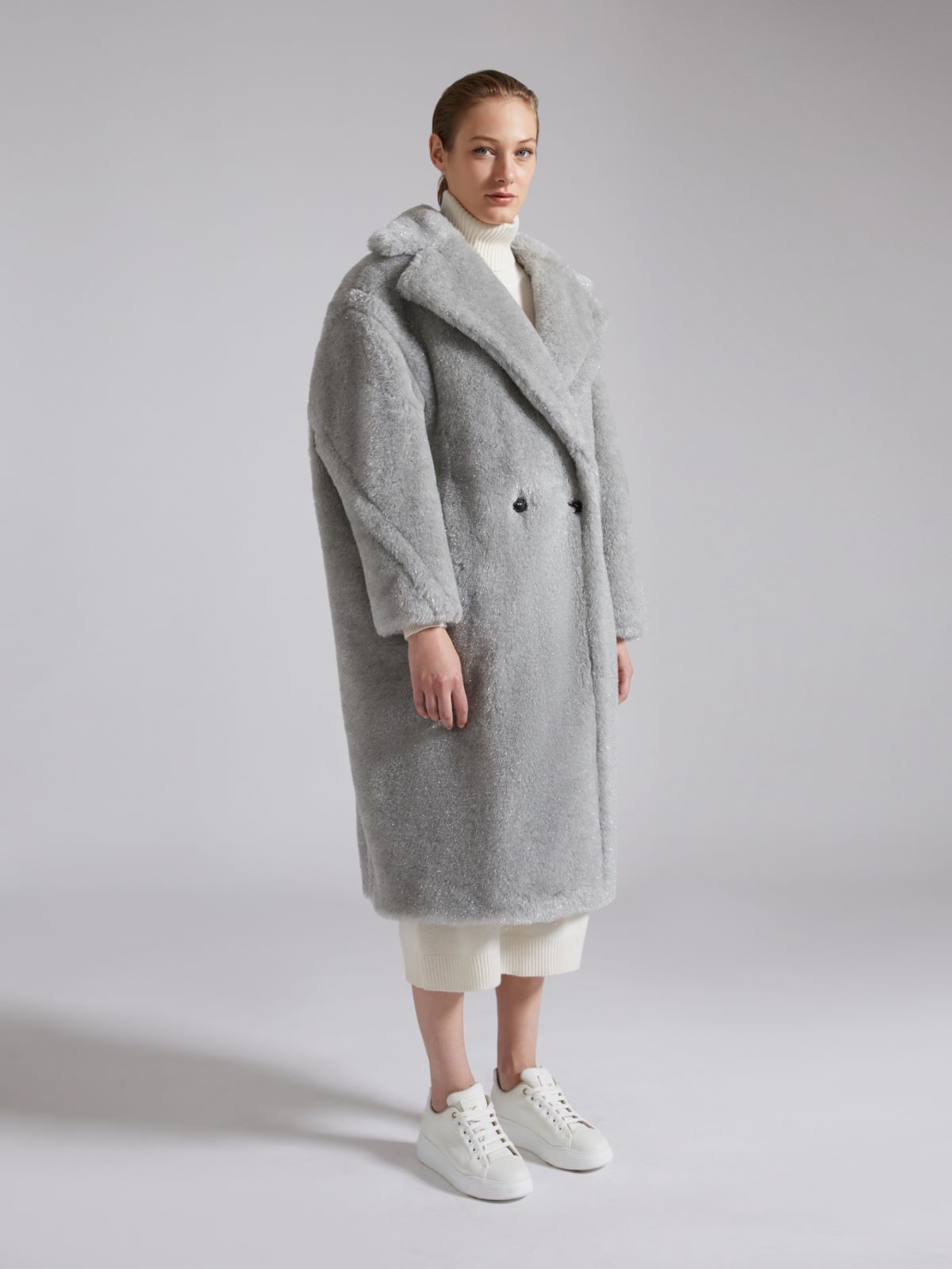 Teddy Bear Icon Coat - LIGHT GREY - Max Mara - 4