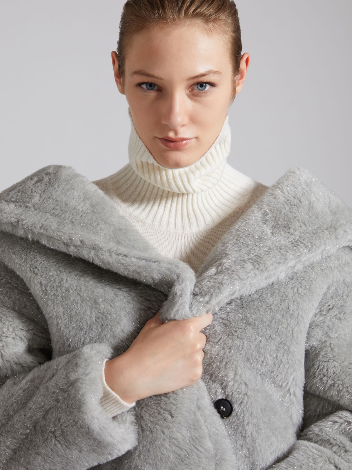 Teddy Bear Icon Coat - LIGHT GREY - Max Mara - 5
