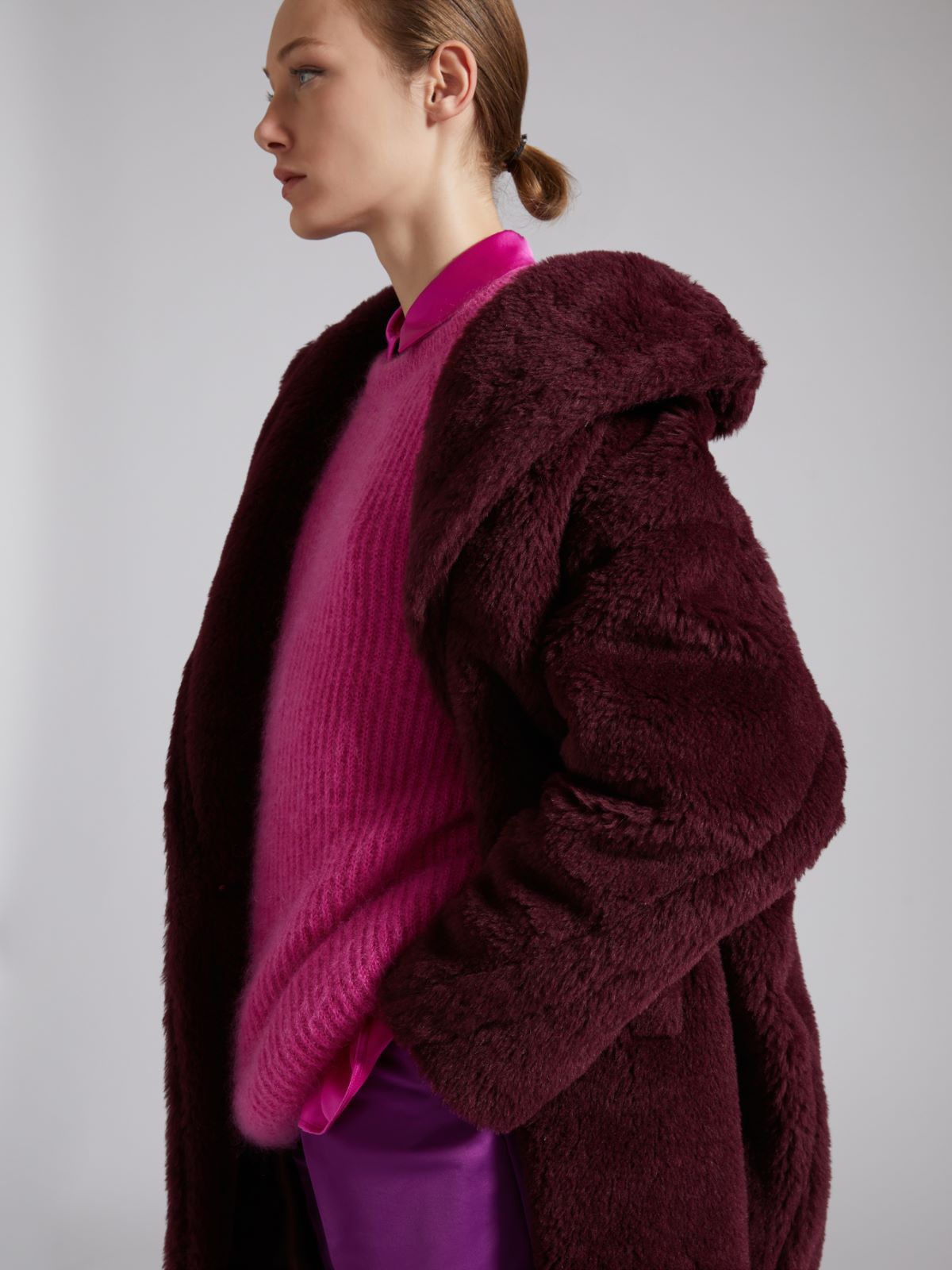 Teddy Bear Icon Coat - BORDEAUX - Max Mara - 5
