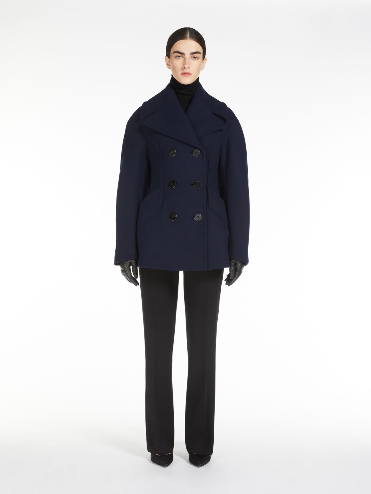 Wool cloth pea coat - NAVY - Max Mara - 2