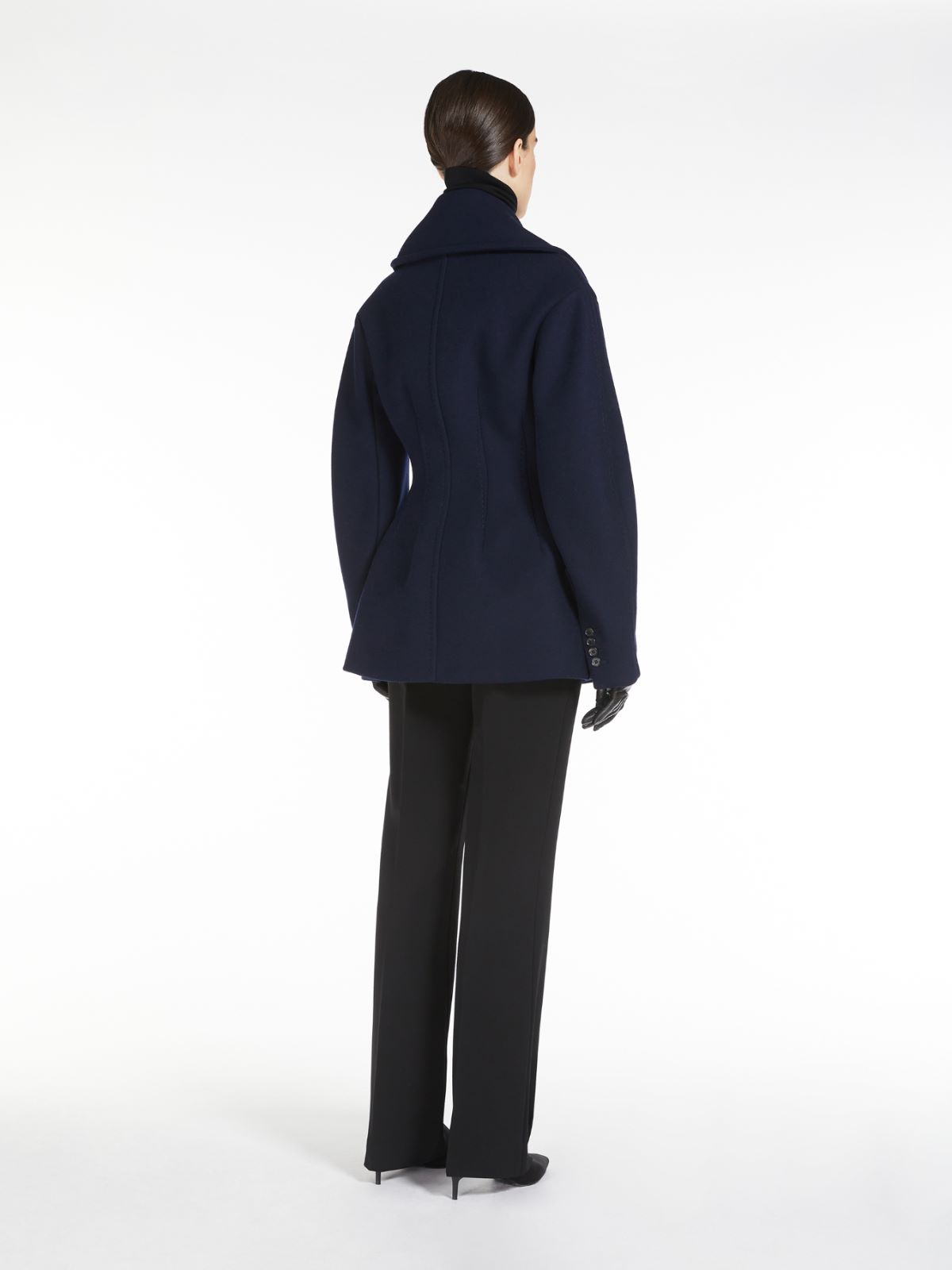 Wool cloth pea coat - NAVY - Max Mara - 3