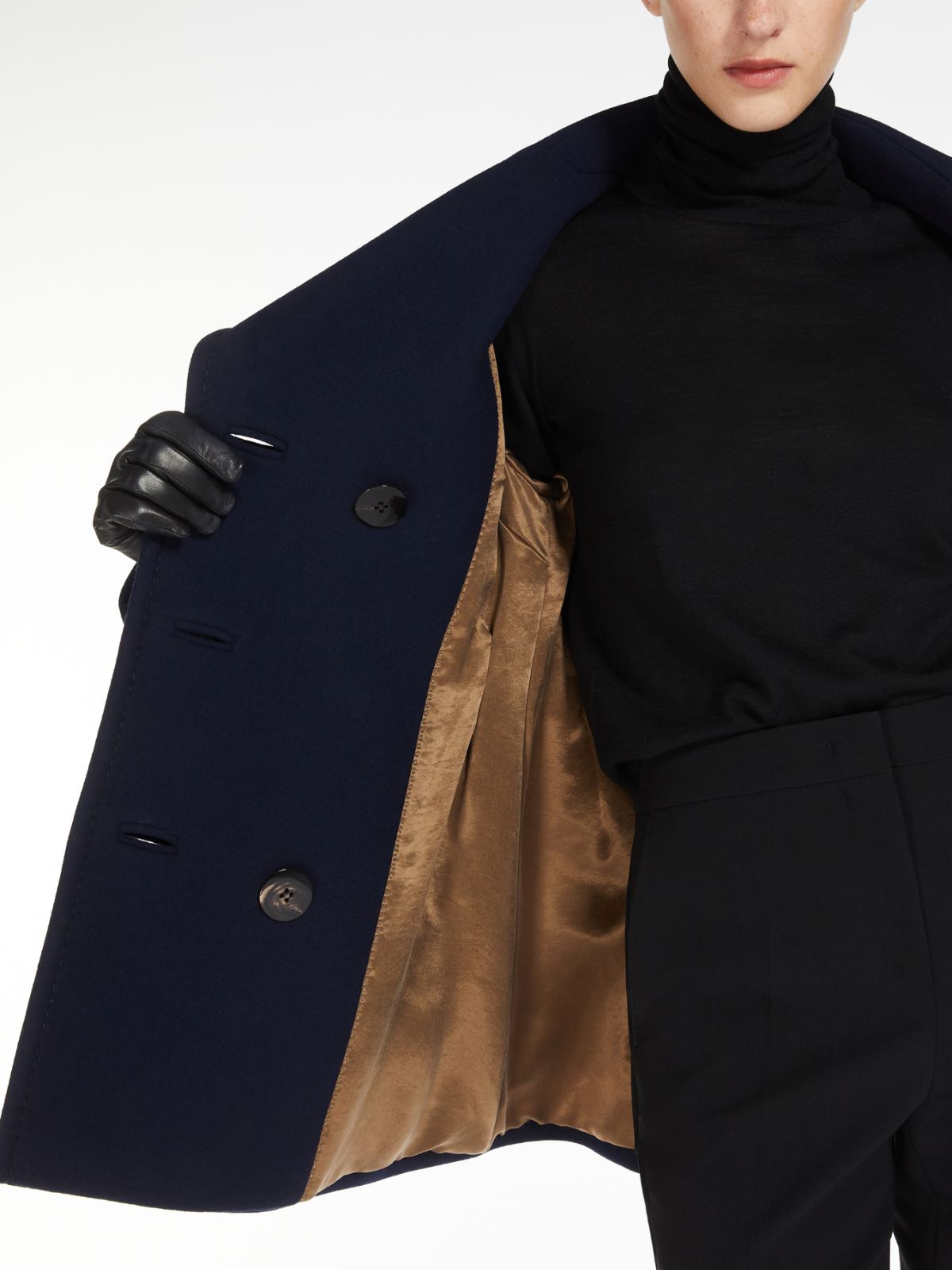 Wool cloth pea coat - NAVY - Max Mara - 4