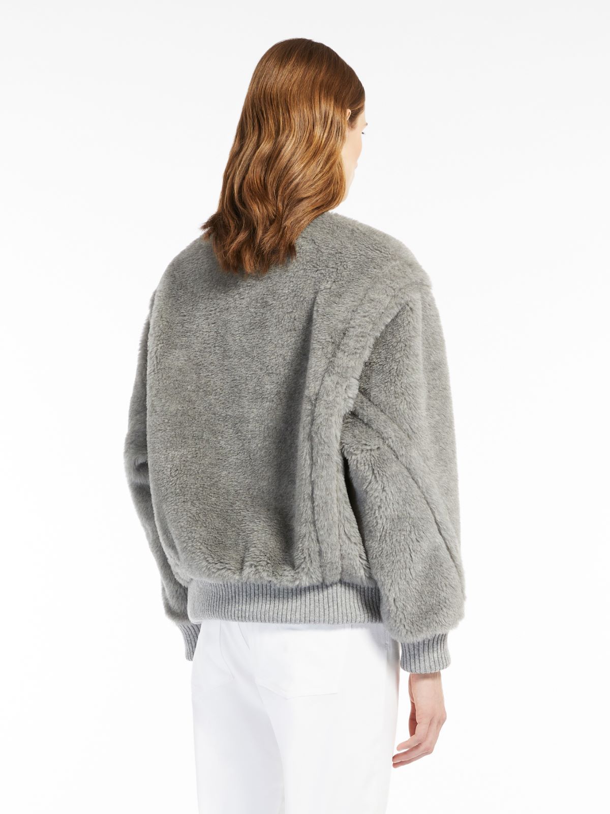 Teddy fabric bomber jacket - LIGHT GREY - Max Mara - 3