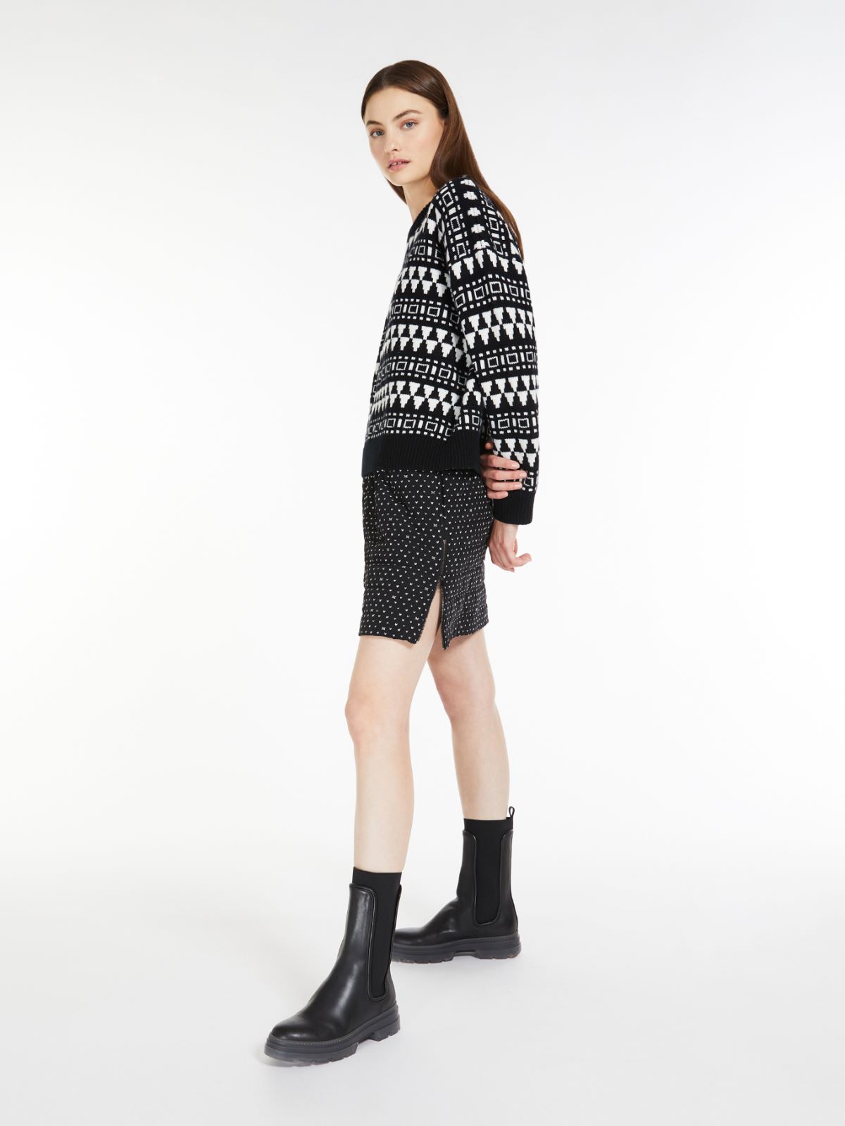 Printed silk skirt - BLACK - Max Mara