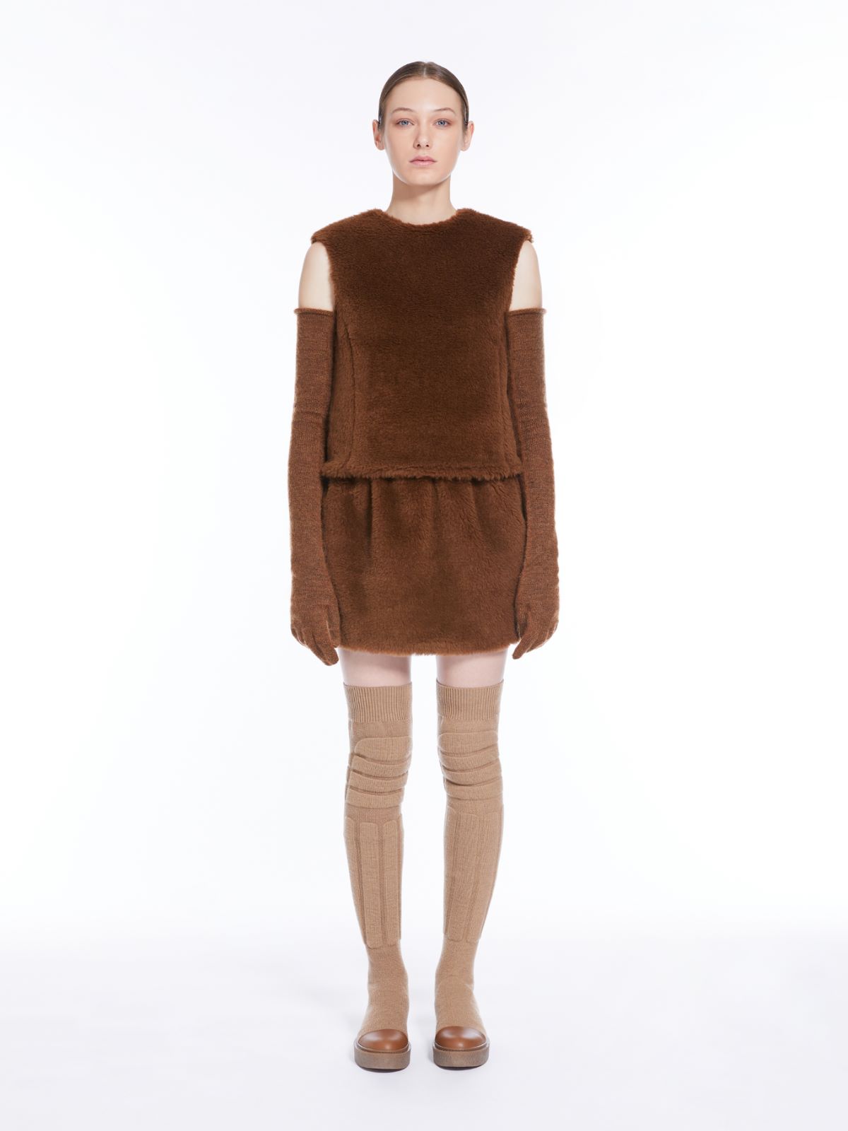Teddy fabric skirt - TOBACCO - Max Mara