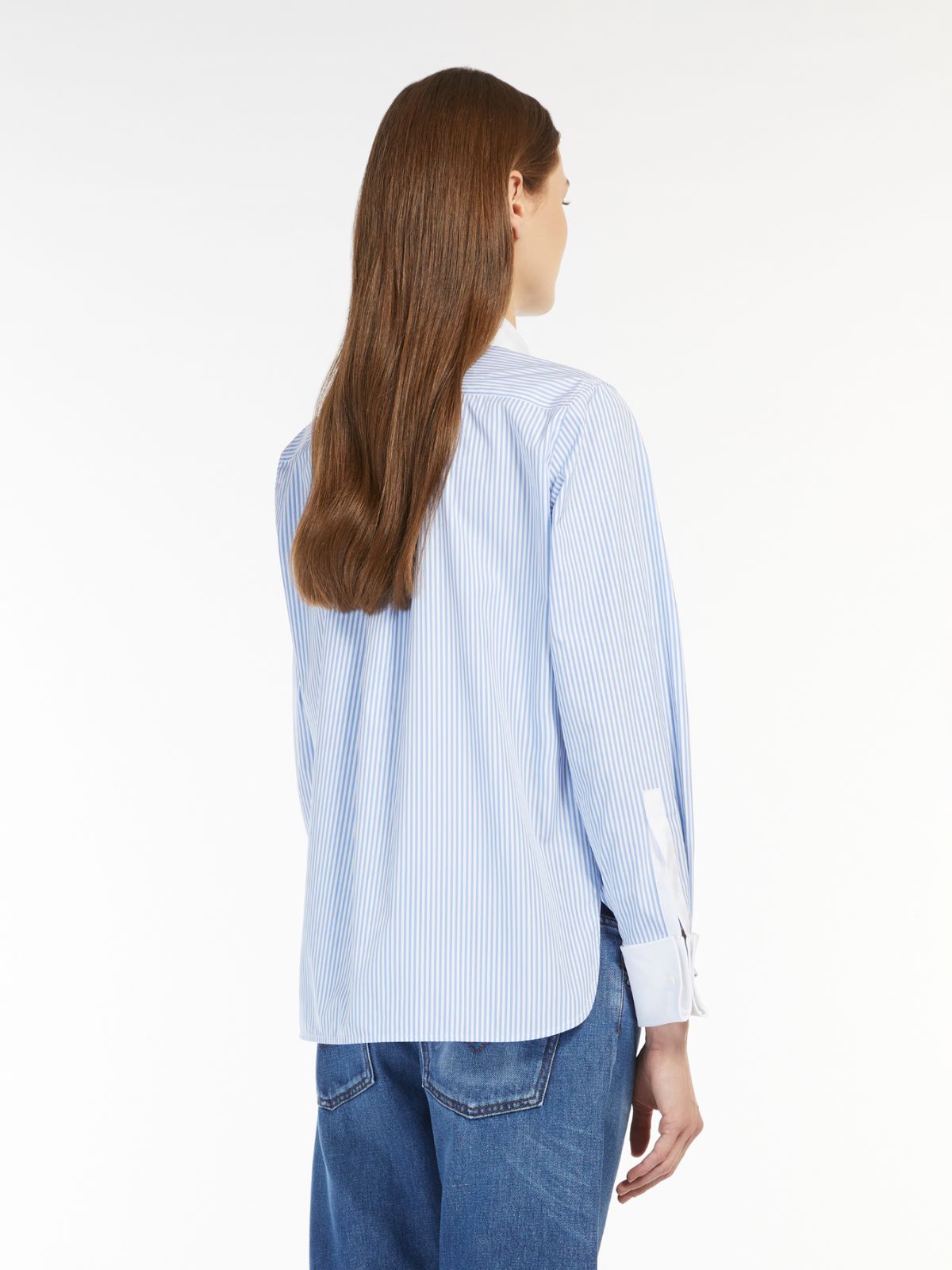 Cotton poplin shirt - LIGHT BLUE - Max Mara - 3