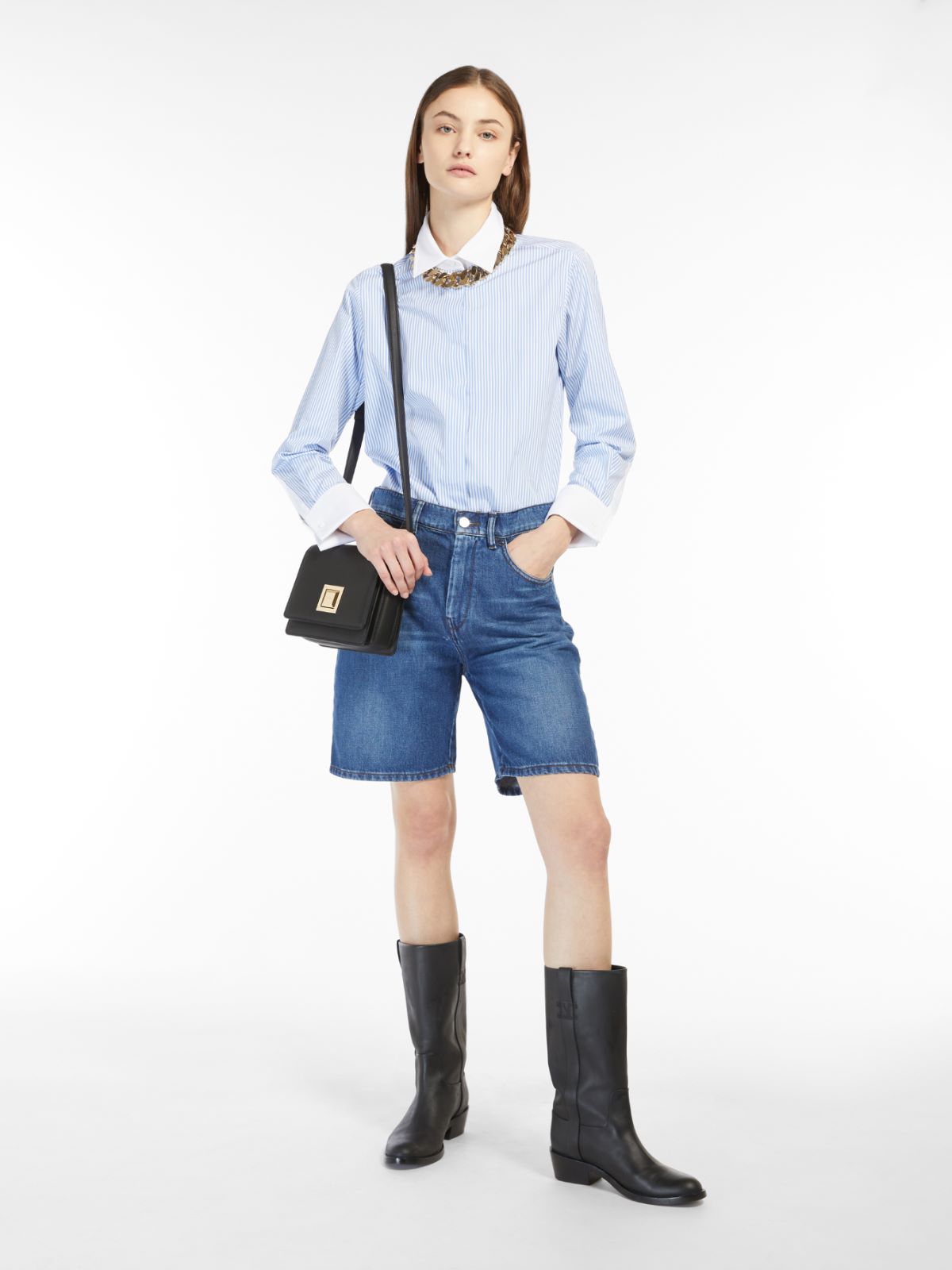 Cotton poplin shirt - LIGHT BLUE - Max Mara